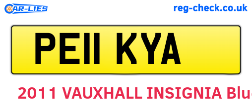 PE11KYA are the vehicle registration plates.