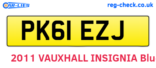 PK61EZJ are the vehicle registration plates.