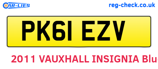 PK61EZV are the vehicle registration plates.