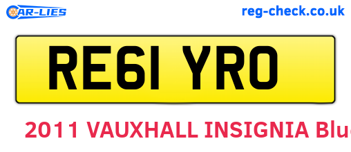 RE61YRO are the vehicle registration plates.