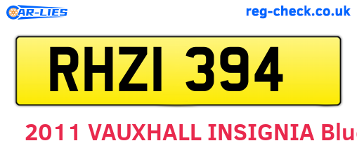 RHZ1394 are the vehicle registration plates.