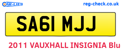SA61MJJ are the vehicle registration plates.