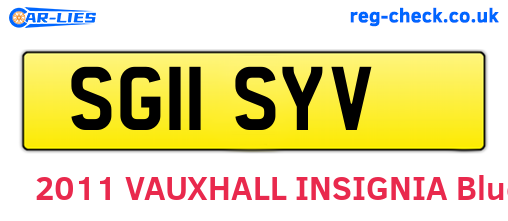 SG11SYV are the vehicle registration plates.
