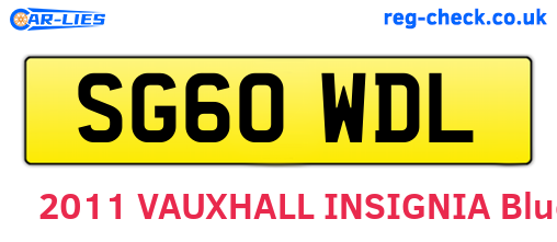 SG60WDL are the vehicle registration plates.
