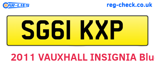 SG61KXP are the vehicle registration plates.