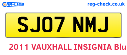 SJ07NMJ are the vehicle registration plates.