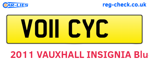 VO11CYC are the vehicle registration plates.
