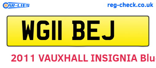WG11BEJ are the vehicle registration plates.