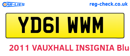 YD61WWM are the vehicle registration plates.