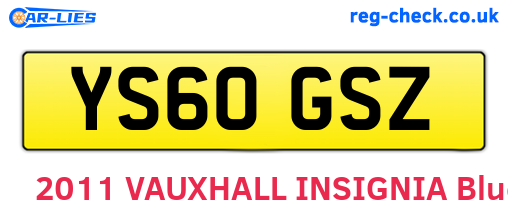 YS60GSZ are the vehicle registration plates.