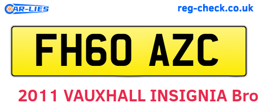 FH60AZC are the vehicle registration plates.