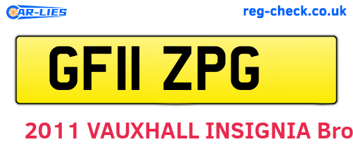 GF11ZPG are the vehicle registration plates.