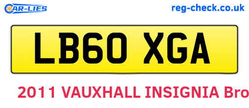 LB60XGA are the vehicle registration plates.