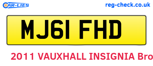 MJ61FHD are the vehicle registration plates.