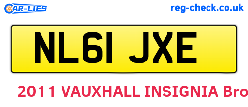 NL61JXE are the vehicle registration plates.
