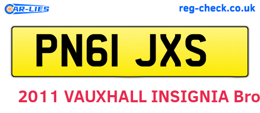 PN61JXS are the vehicle registration plates.