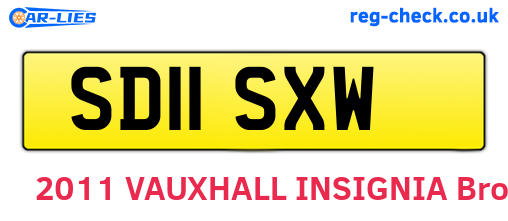 SD11SXW are the vehicle registration plates.