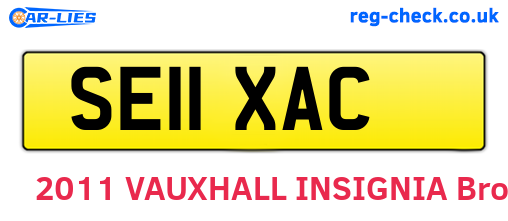 SE11XAC are the vehicle registration plates.