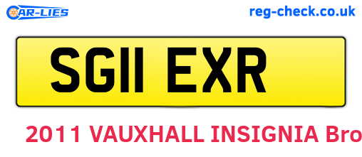 SG11EXR are the vehicle registration plates.