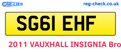 SG61EHF are the vehicle registration plates.