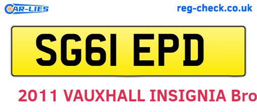 SG61EPD are the vehicle registration plates.
