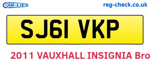 SJ61VKP are the vehicle registration plates.