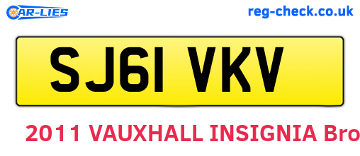 SJ61VKV are the vehicle registration plates.