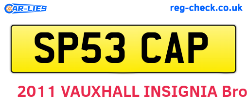 SP53CAP are the vehicle registration plates.