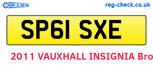 SP61SXE are the vehicle registration plates.