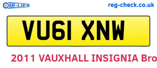 VU61XNW are the vehicle registration plates.