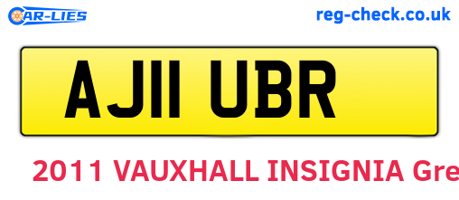 AJ11UBR are the vehicle registration plates.