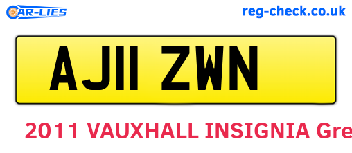 AJ11ZWN are the vehicle registration plates.