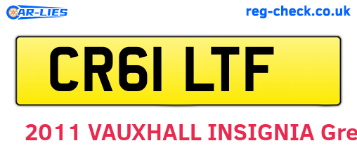 CR61LTF are the vehicle registration plates.