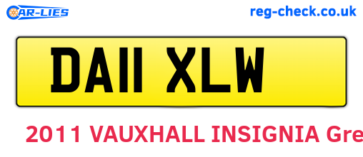 DA11XLW are the vehicle registration plates.
