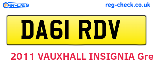 DA61RDV are the vehicle registration plates.