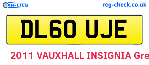 DL60UJE are the vehicle registration plates.