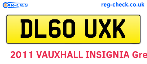 DL60UXK are the vehicle registration plates.