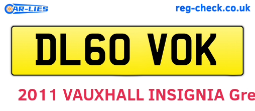 DL60VOK are the vehicle registration plates.