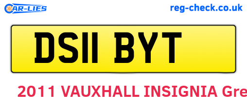 DS11BYT are the vehicle registration plates.