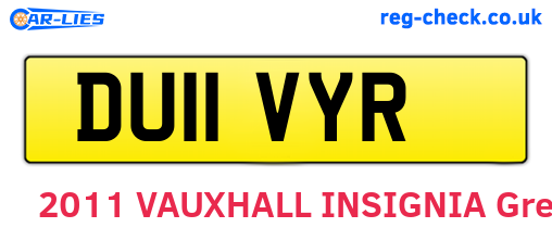 DU11VYR are the vehicle registration plates.
