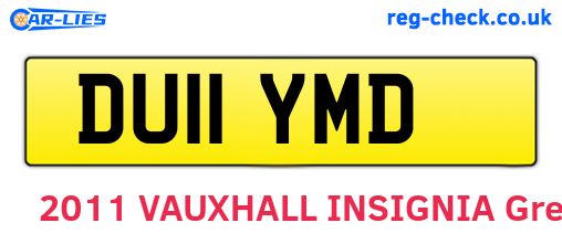 DU11YMD are the vehicle registration plates.