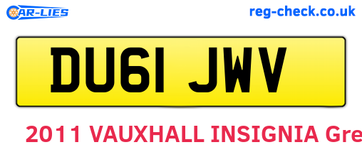 DU61JWV are the vehicle registration plates.