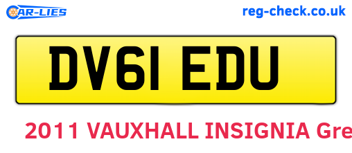 DV61EDU are the vehicle registration plates.