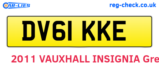 DV61KKE are the vehicle registration plates.