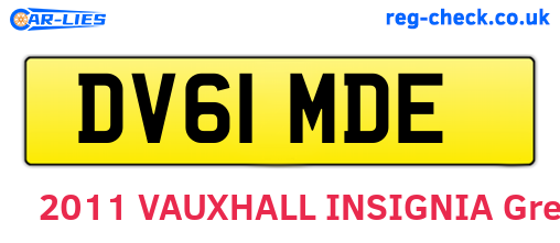 DV61MDE are the vehicle registration plates.