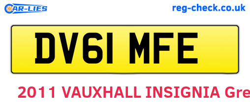 DV61MFE are the vehicle registration plates.