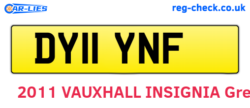 DY11YNF are the vehicle registration plates.