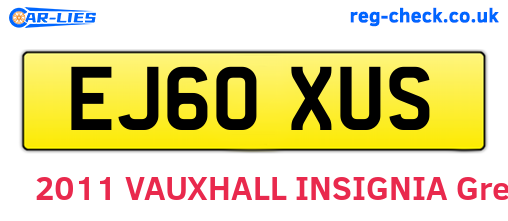 EJ60XUS are the vehicle registration plates.