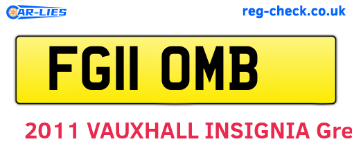FG11OMB are the vehicle registration plates.