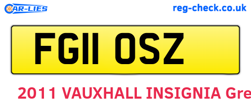 FG11OSZ are the vehicle registration plates.